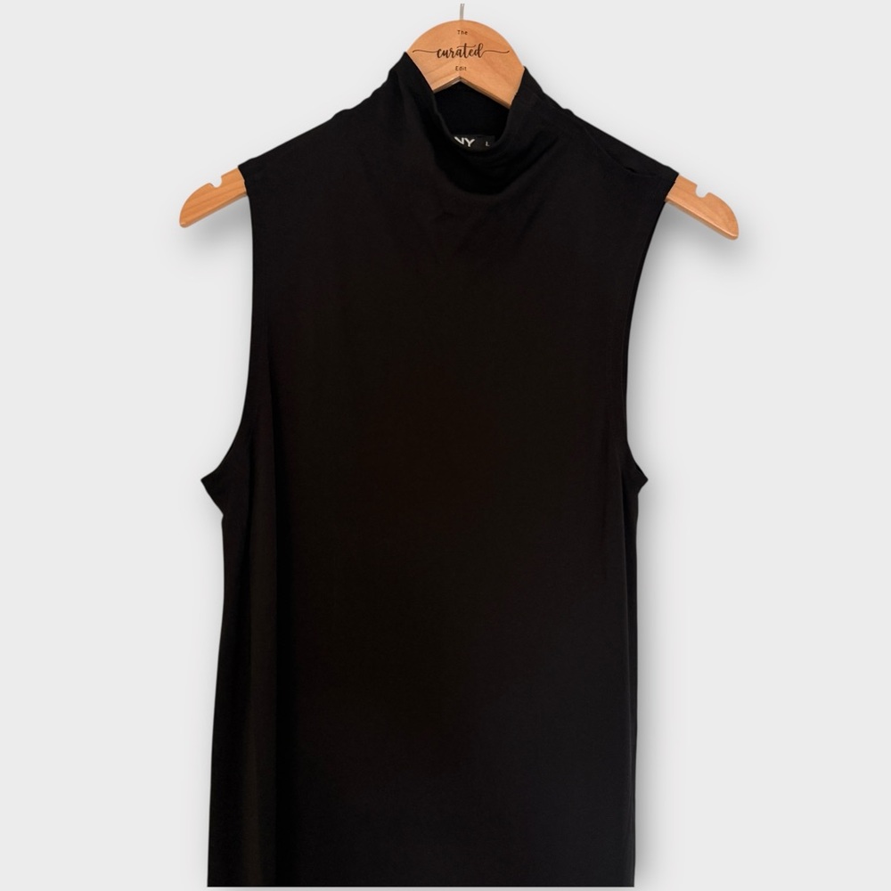 DKNY Black Sleeveless Mock Neck Maxi Dress – Size L - Picture 4 of 9